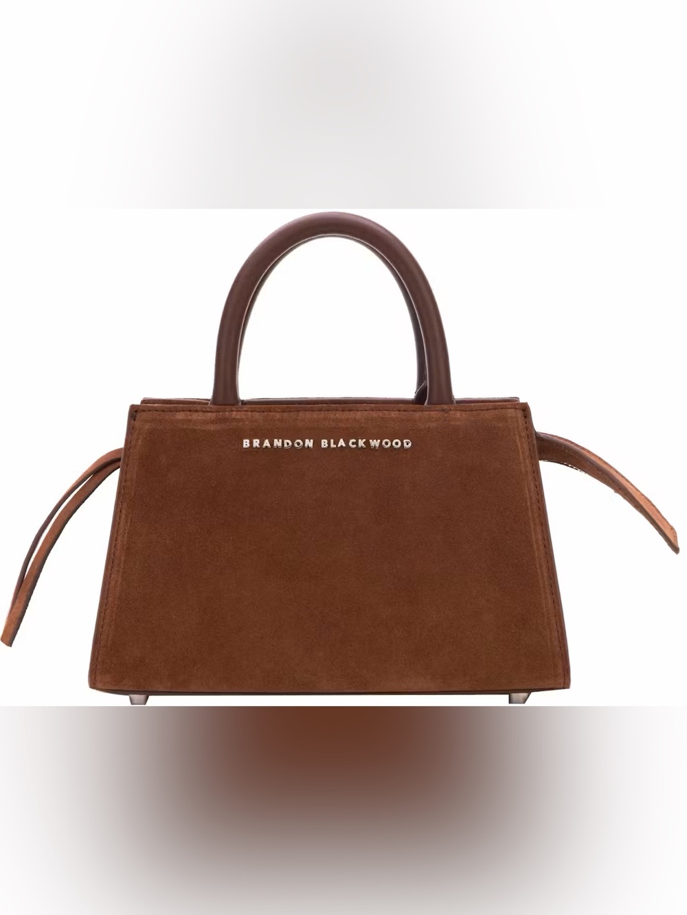 Brandon Blackwood Arlen Bag in Brown Suede with Silver Hardwear